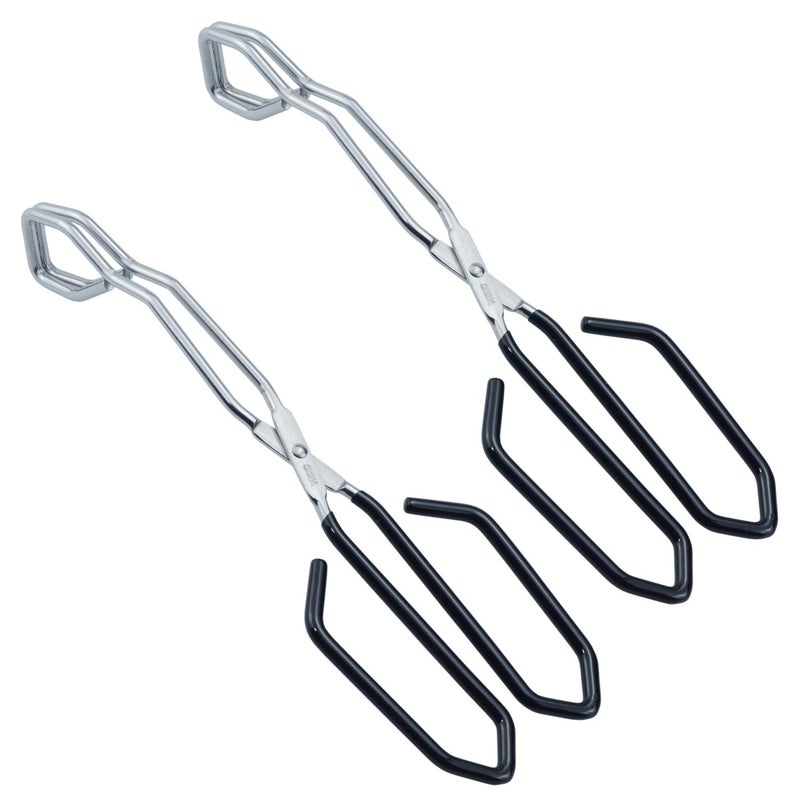 HINMAY Scissor Cooking Tongs 11-Inch Stainless Steel Wire Tongs Kitchen Scissor Tongs, Set of 2 - Image 1
